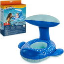 Swimways Sun Canopy Baby Boat in whale design, suitable for kids 9-24 months, featuring a protective canopy.