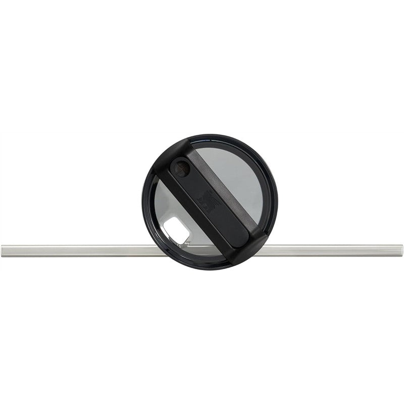 Stanley The Quencher H2.0 FlowState™ Tumbler lid with clear top and black slider, alongside a metal straw.