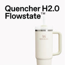 Stanley Quencher H2.0 FlowState™ Tumbler in Ash color, featuring a handle and a lid with a straw.