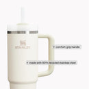 Stanley The Quencher H2.0 FlowState™ Tumbler 64 oz in Ash color with comfort-grip handle and stainless steel construction.