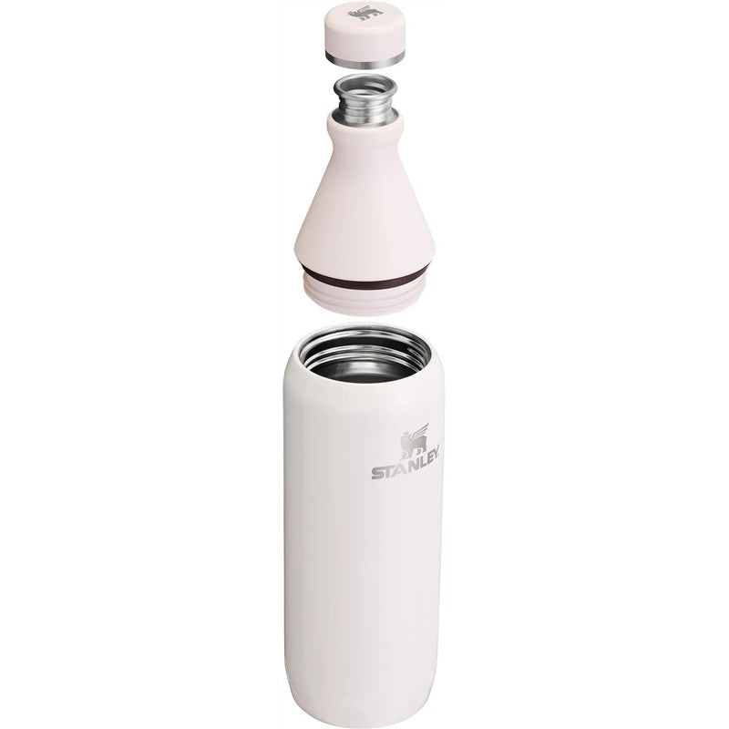 20 oz Stanley The All Day Slim Bottle in rose gloss, featuring a detachable lid and stainless steel interior.