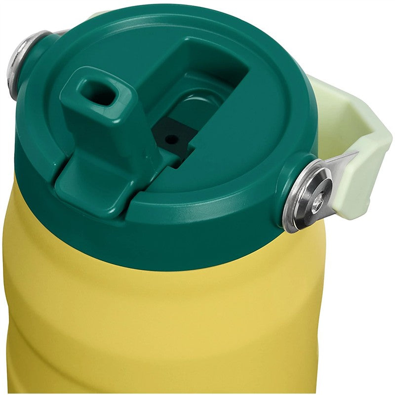 Stanley The IceFlow™ Flip Straw 2.0 Bottle 24 oz in chartreuse with a green cap and flip straw opening.