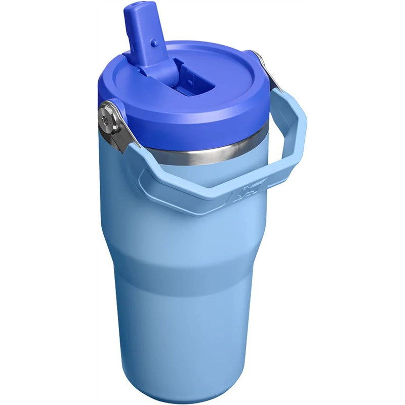 Stanley The IceFlow™ Flip Straw 2.0 Tumbler in Blue Sky, 20 oz, featuring a flip straw and durable handle.