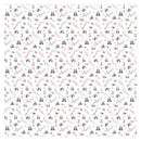 Muslin blanket featuring a playful panda design with floral accents in soft colors on a white background.