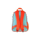 Hedgehog-themed backpack by Stephen Joseph featuring a vibrant blue and orange design with textured spikes.