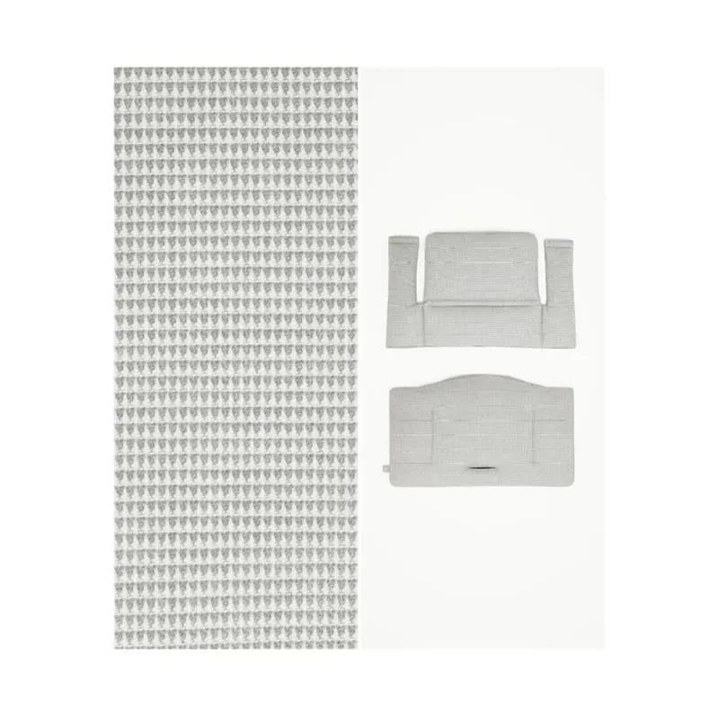 Glacier Green cushion and tray for Stokke Tripp Trapp High Chair, featuring soft padded fabric with a textured pattern.