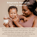 Suavinex Zero Zero Newborn Starter Set featuring a baby bottle and pacifier, with a joyful baby and mother.