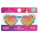 Teal heart-shaped sunglasses for kids featuring a starfish design, with UV protection and impact-resistant lenses.