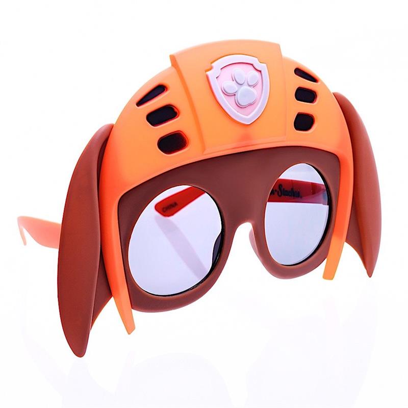 Sun-Staches Paw Patrol Zuma sunglasses feature a playful design with a brown and orange color scheme and oversized lenses.
