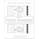 Swaddle Designs - 3Pk Muslin Swaddle Blankets, Hedgehog & Bumpkin Image 1