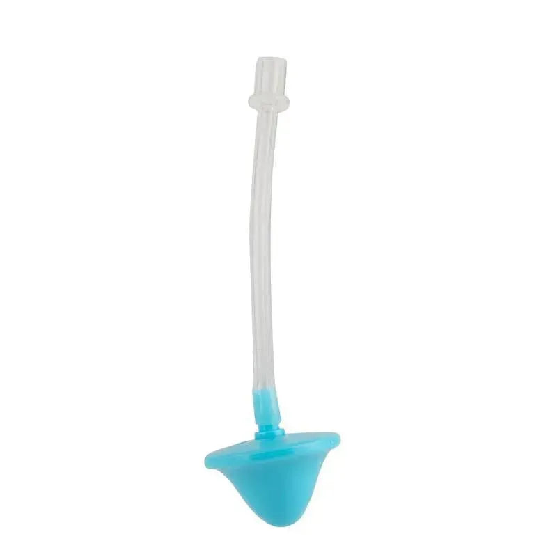 Training cup spout with a blue base and clear straw, designed for The First Years - Cocomelon Kids Weighted Trainer Cup.