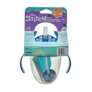 Disney Stitch 7oz weighted straw trainer cup with a flip-top lid, featuring two handles and details in blue and clear plastic.