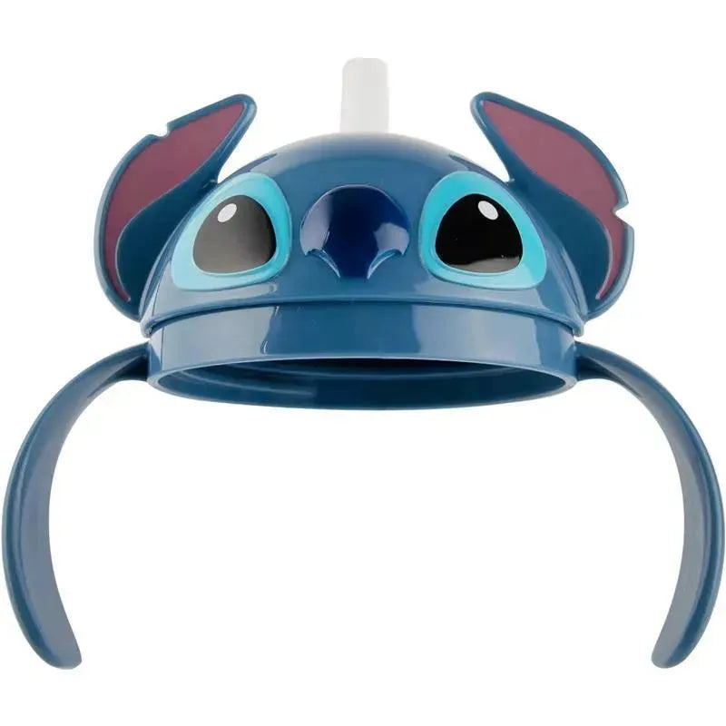 Disney Stitch baby training cup features a playful design with cartoon character face, ears, and a straw.
