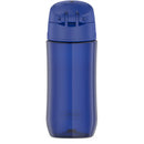 Thermos Plastic Water Bottle, 16 oz capacity, in Blueberry color with a secure flip-top lid and logo visible.