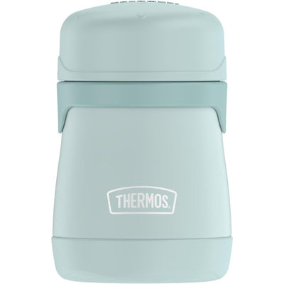 Thermos Stainless Steel Food Jar in mint color, 7 oz capacity, featuring a secure lid and brand logo.