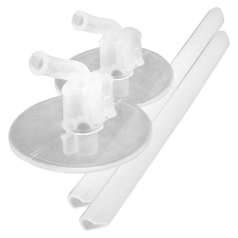 Replacement straws for Thermos FUNtainer, featuring two clear straws and attachments for easy sipping.