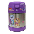 Thermos FUNtainer 10 oz food jar in purple with Paw Patrol characters, featuring Skye and Everest illustrations.