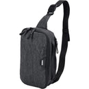 Thule Changing Backpack in black, featuring a sleek, textured design and adjustable shoulder strap.