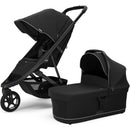 Thule Spring 2 All-Terrain Stroller in Black, featuring a reclining seat and detachable carrycot.