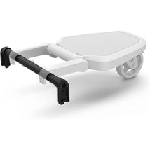 Thule Spring Rider Board Adapter featuring a white, flat surface with two wheels and an adjustable black handle.