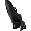 Thule Yepp 2 Maxi Frame Mount in Midnight Black, featuring ergonomic design, safety harness, and ventilation holes.