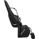 Thule Yepp 2 Maxi Frame Mount child bike seat in Midnight Black, featuring a reclining design and adjustable harness.