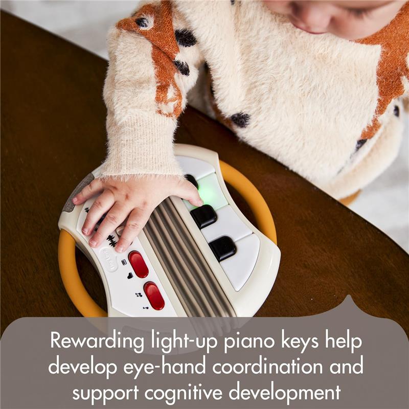 Tiny Love Tiny Rockers Accordion Toy with light-up piano keys promotes eye-hand coordination and cognitive development for infants.