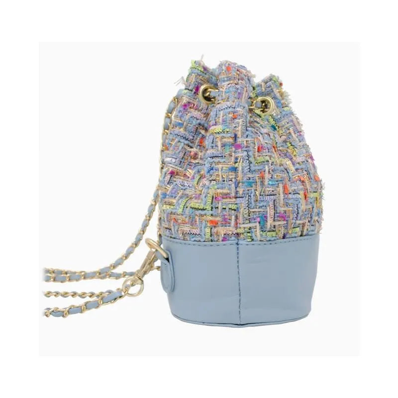 Tiny Treats - Tweed Drawstring Backpack Bag, Black Image 2