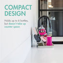Customizable vertical drying rack with space for 6 bottles, featuring a compact design that saves counter space.