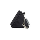 Black triangular pacifier holder from Tomy featuring a zipper and keychain attachment.