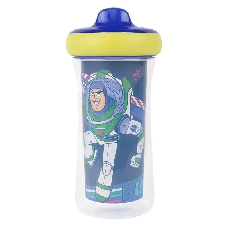 Insulated sippy cup featuring Buzz Lightyear from Toy Story, with a blue lid and yellow accents.
