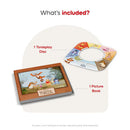 Tonieplay story game includes a Winnie the Pooh picture book and a Tonieplay disc featuring characters.