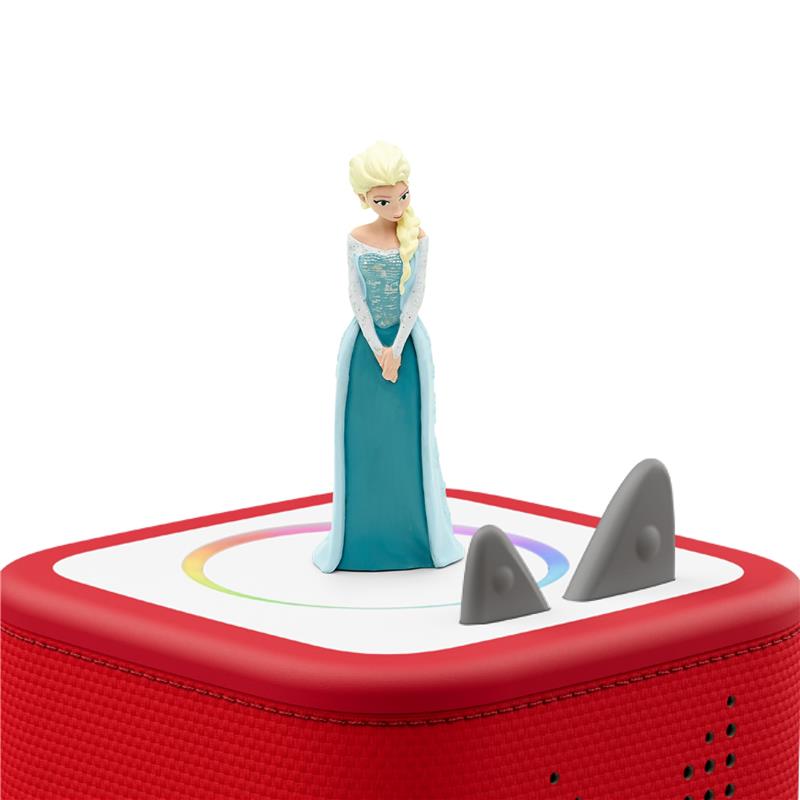 Tonies Elsa Audio Toy Figurine features a detailed Elsa figure in her iconic blue dress atop a red audio player.