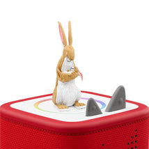 Tonies Guess How Much I Love You audio toy figurine featuring a brown and white rabbit duo on a red speaker base.