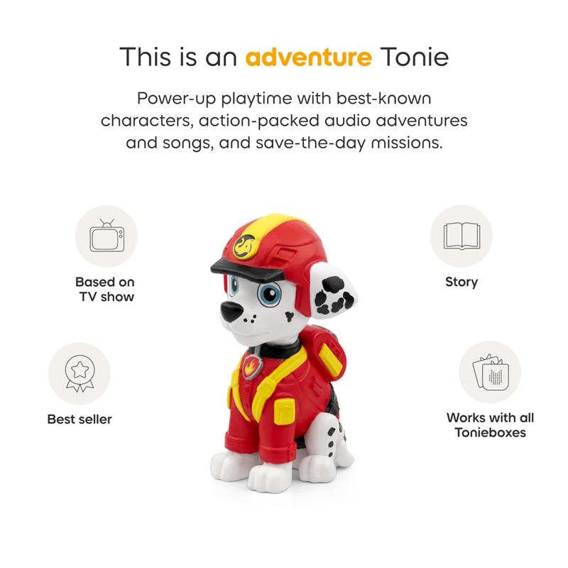 Tonies Marshall audio figurine from PAW Patrol, designed for interactive storytelling and play.