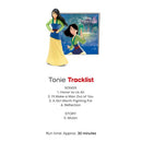 Tonies Mulan figurine with tracklist for songs and story, featuring prominent Disney Princess branding.