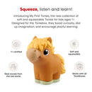 Soft and squeezable Tonies toy figurine of a horse, part of the My First Farm Set for kids ages 1+.