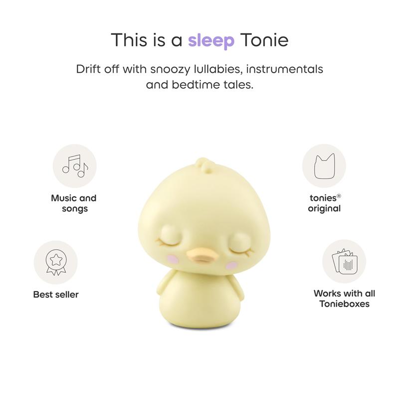 Sleepy Duck Tonie figurine, a yellow duck designed for bedtime stories and lullabies, compatible with Toniebox.
