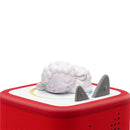 Sleepy Sheep audio play character atop a red speaker, designed to play lullaby melodies for calming bedtime experiences.