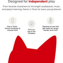 Red Tonies Spidey audio toy figurine featuring a cat-like face, designed for interactive play with the Toniebox.