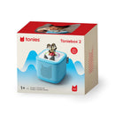 Toniebox 2 audio player starter set in sky blue, featuring a Playtime Puppy figure, designed for kids aged 1+.