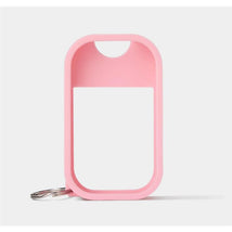 Pink silicone case designed for Touchland Bubblegum Hand Mist, featuring a keychain attachment.