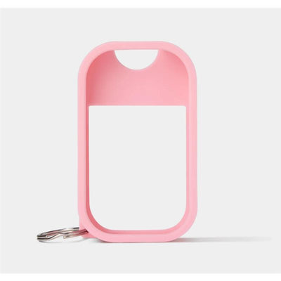 Pink silicone case designed for Touchland Bubblegum Hand Mist, featuring a keychain attachment.