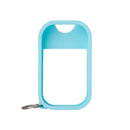 Silicone case for Touchland Hand Sanitizer Mist in frosty blue, featuring a keyring for easy carrying.