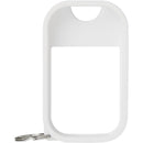 Silicone case for Touchland hand sanitizer mist in icy white, featuring a keyring attachment for easy carrying.