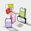 Touchland Hand Sanitizer Mist Cases in various colors, including white, red, green, pink, purple, and black, with keyrings.