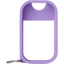 Silicone case for Touchland Hand Sanitizer Mist in Purple Haze, featuring a keyring and a minimalist design.