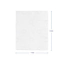 White Ubbi fragrance-free baby wipe, measuring 7x8 inches, showing a textured surface with small raised designs.