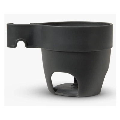 Uppababy cup holder in dark gray designed for G-Link and G-Luxe strollers, featuring a side attachment and a stable base.