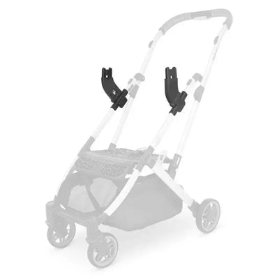 Uppababy adapters for Minu and Minu V2 strollers, designed for attaching Mesa car seats and bassinets.